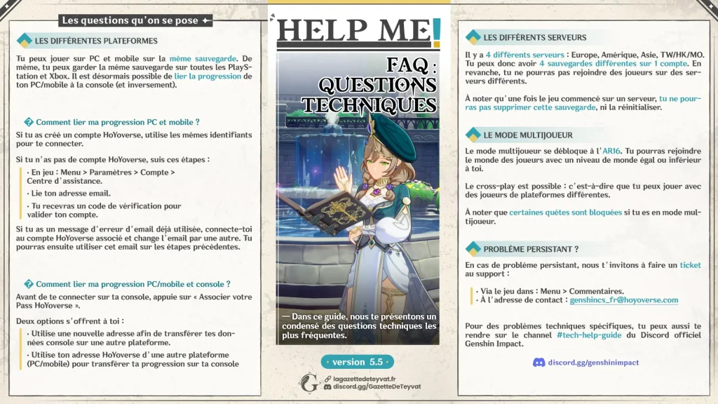 Guide Genshin Impact, FAQ, Questions techniques