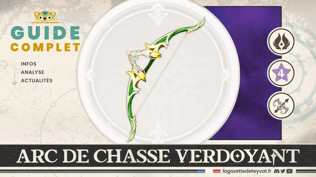 Arc de chasse verdoyant Genshin Impact, guide complet, farm, personnages conseillés