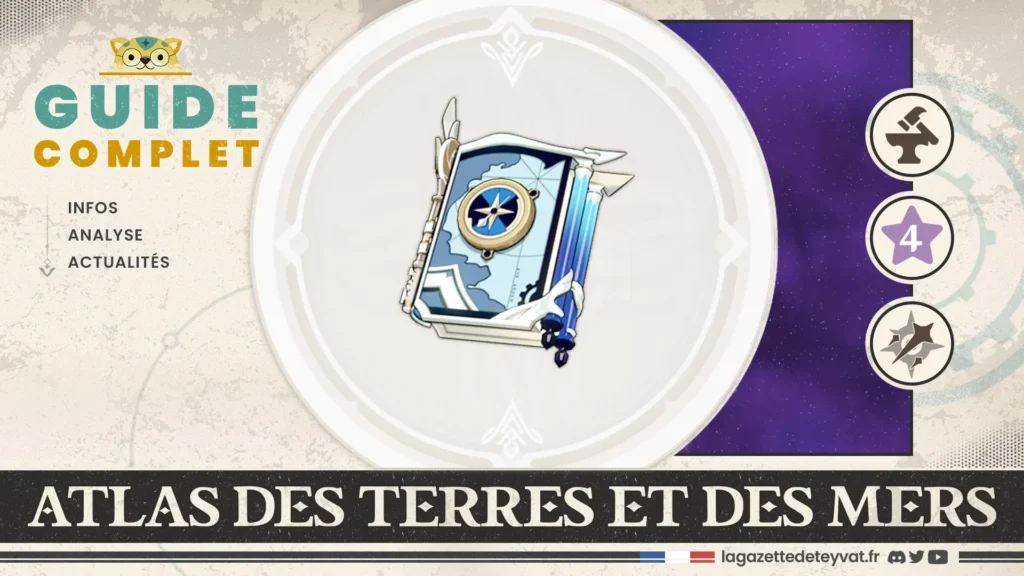 Atlas des terres et des mers Genshin Impact, guide complet, farm, personnages conseillés