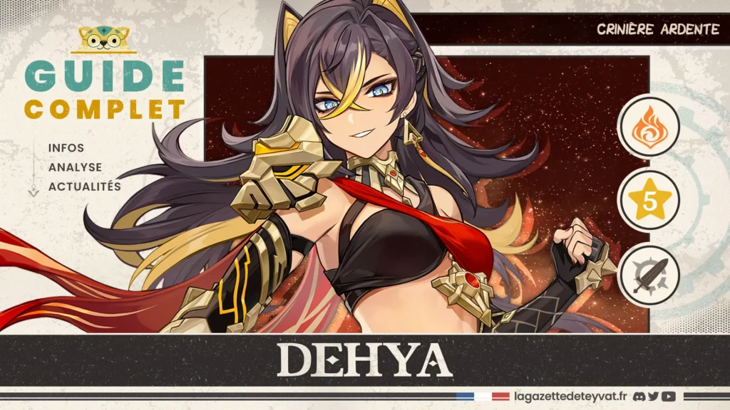 Dehya Genshin Impact, guide complet, farm, build, synergies, rotations