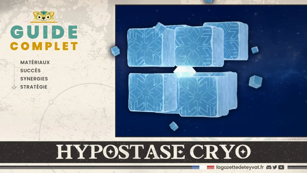 Hypostase Cryo Genshin Impact, guide complet, matériaux, succès, synergies, stratégie