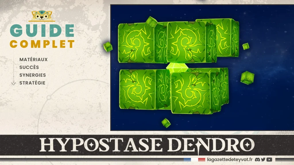 Hypostase Dendro Genshin Impact, guide complet, matériaux, succès, synergies, stratégie