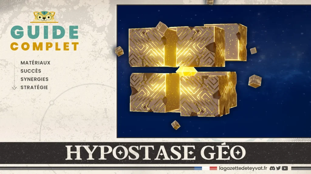 Hypostase Géo Genshin Impact, guide complet, matériaux, succès, synergies, stratégie