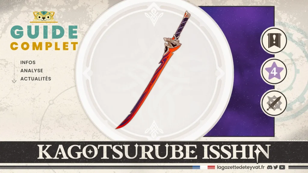 Kagotsurube Isshin Genshin Impact, guide complet, farm, personnages conseillés