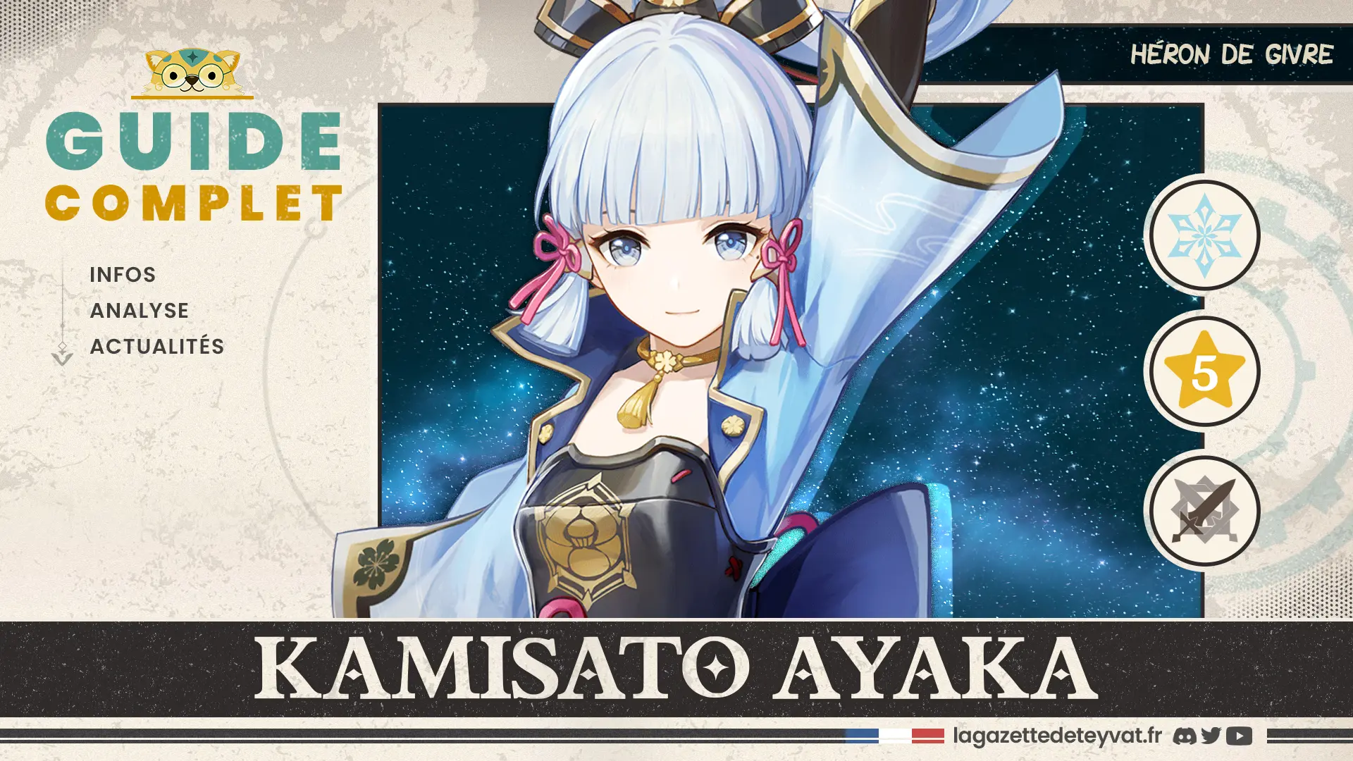 Kamisato Ayaka Genshin Impact, guide complet, farm, build, synergies, rotations