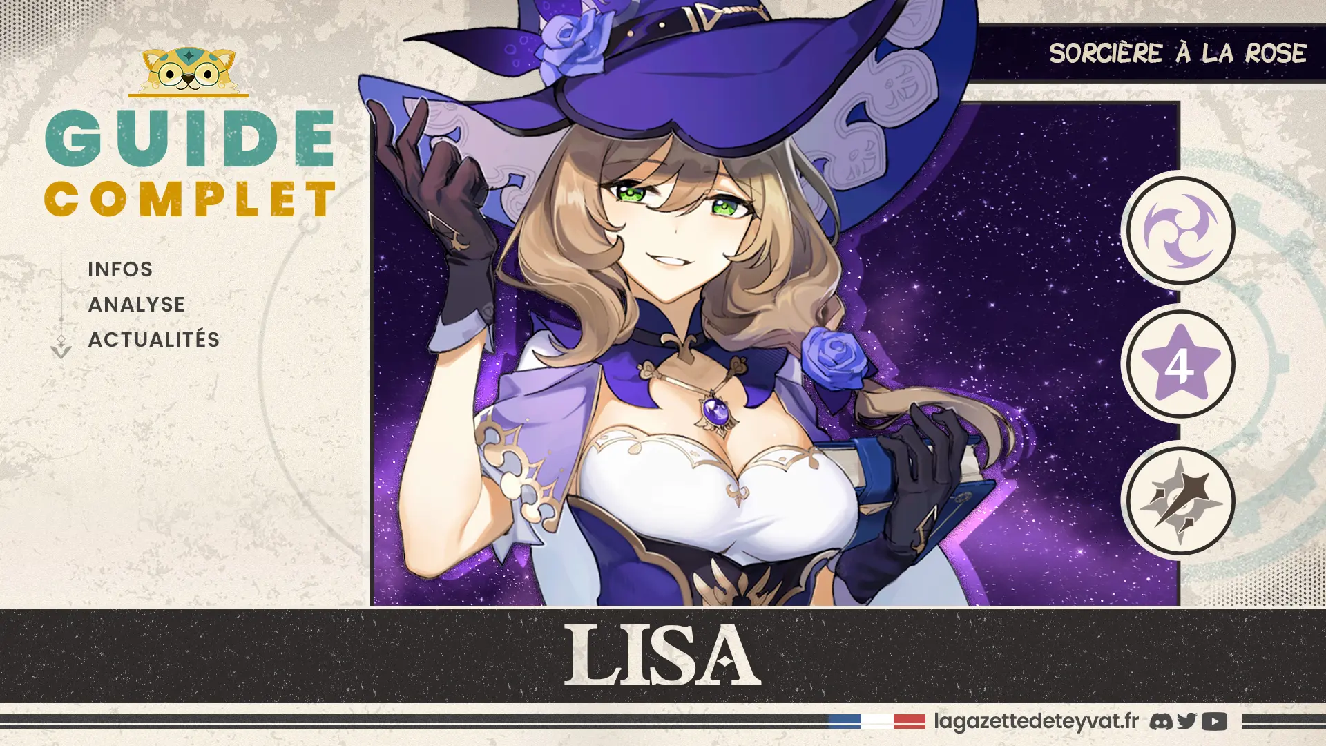 Lisa Genshin Impact, guide complet, farm, build, synergies, rotations