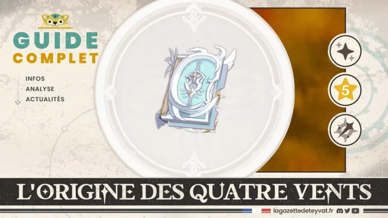 L'origine des quatre vents Genshin Impact, guide complet, farm, personnages conseillés