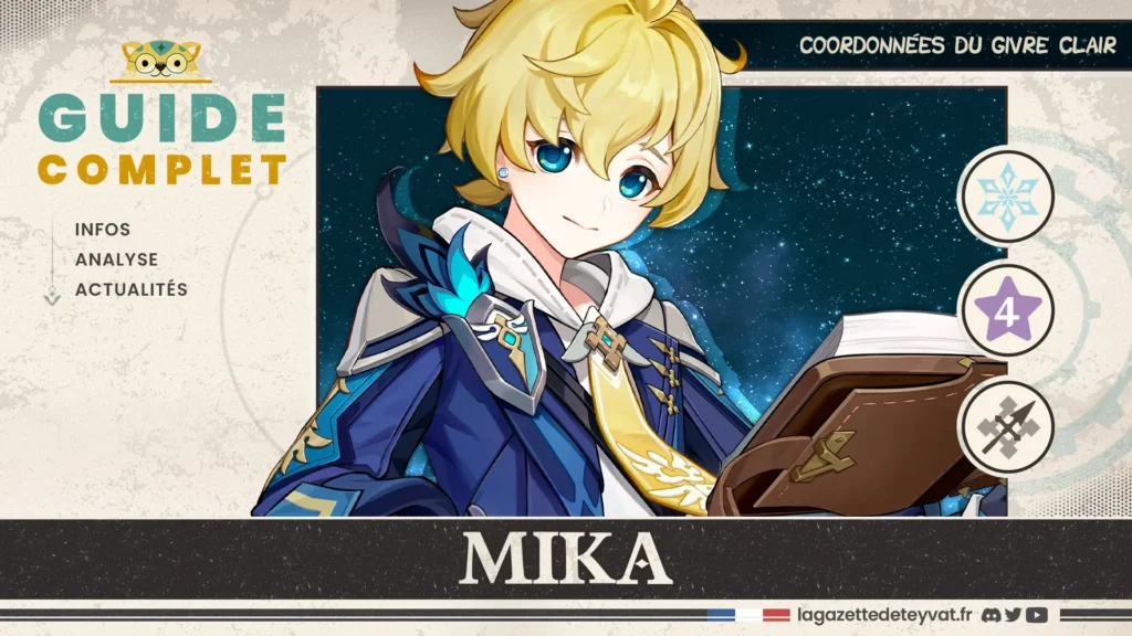 Mika Genshin Impact, guide complet, farm, build, synergies, rotations