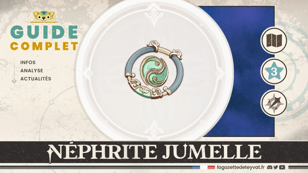 Néphrite jumelle Genshin Impact, guide complet, farm, personnages conseillés