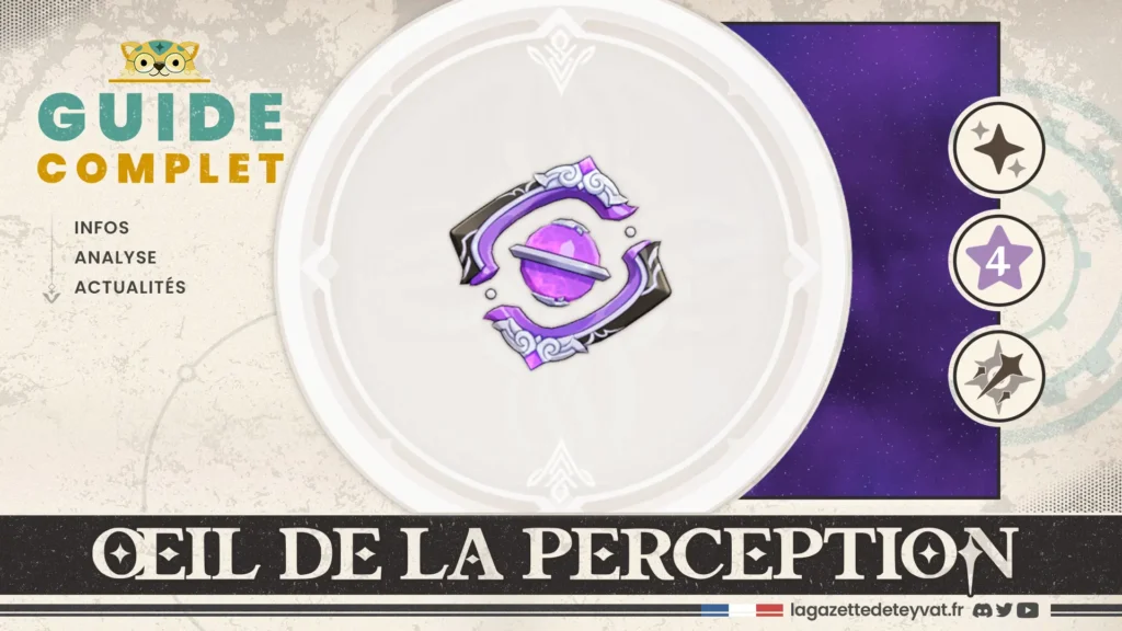 Œil de la perception Genshin Impact, guide complet, farm, personnages conseillés