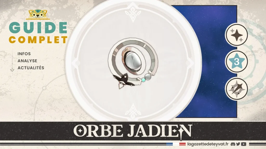 Orbe Jadien Genshin Impact, guide complet, farm, personnages conseillés