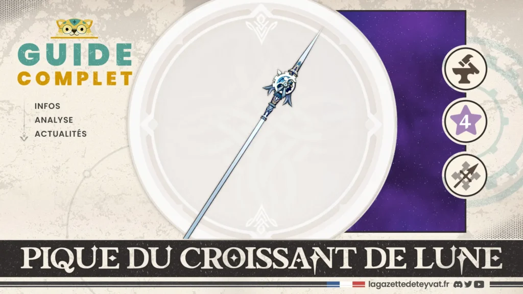 Pique du croissant de lune Genshin Impact, guide complet, farm, personnages conseillés