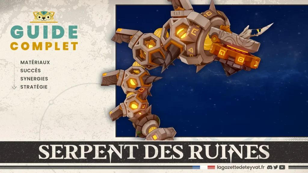 Serpent des ruines Genshin Impact, guide complet, matériaux, succès, synergies, stratégie