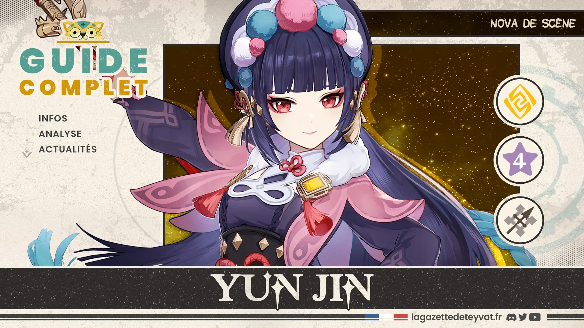 Yun Jin Genshin Impact, guide complet, farm, build, synergies, rotations