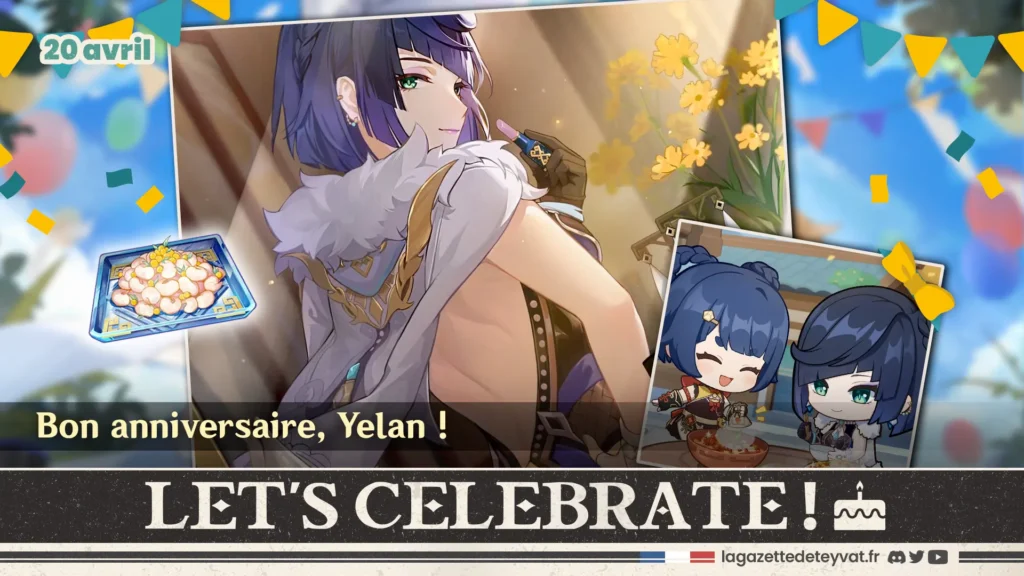 Anniversaire de Yelan sur Genshin Impact