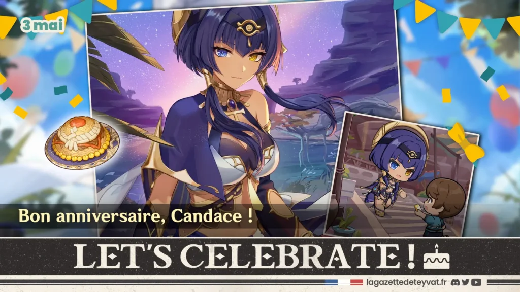 Anniversaire de Candace sur Genshin Impact