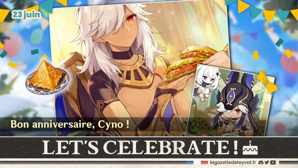 Anniversaire de Cyno sur Genshin Impact