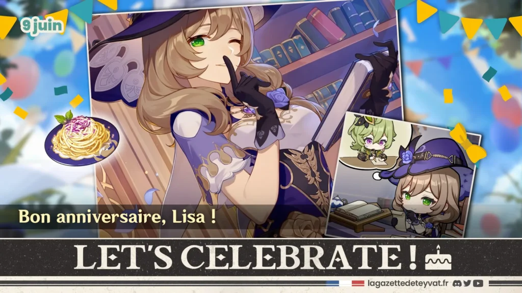 Anniversaire de Lisa sur Genshin Impact