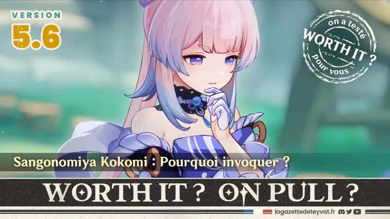Sangonomiya Kokomi Genshin Impact, analyse du personnage à invoquer, lore, gameplay et design