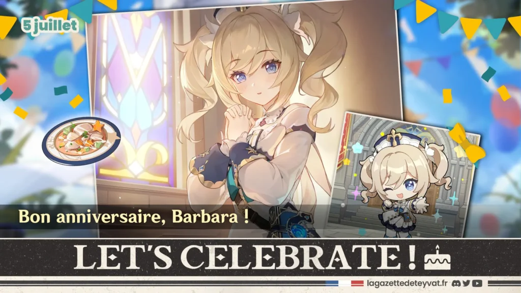 Anniversaire de Barbara sur Genshin Impact