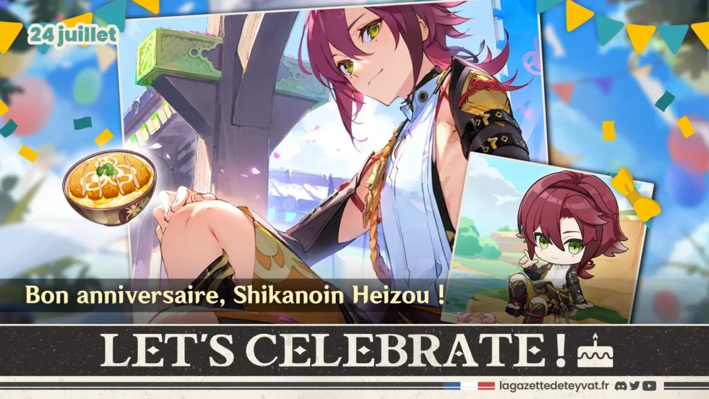 Anniversaire de Shikanoin Heizou sur Genshin Impact