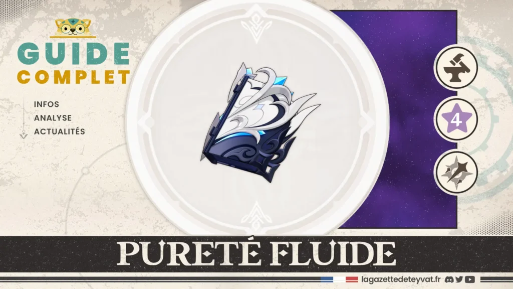 Pureté fluide Genshin Impact, guide complet, farm, personnages conseillés