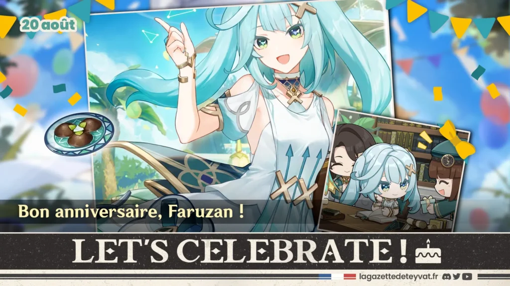 Anniversaire de Faruzan sur Genshin Impact