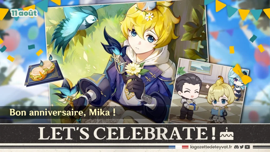 Anniversaire de Mika sur Genshin Impact