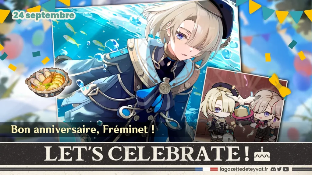 Anniversaire de Fréminet sur Genshin Impact