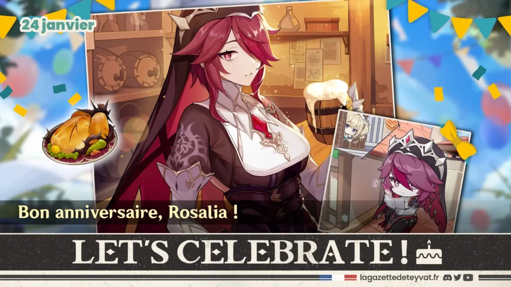 Anniversaire de Rosalia sur Genshin Impact