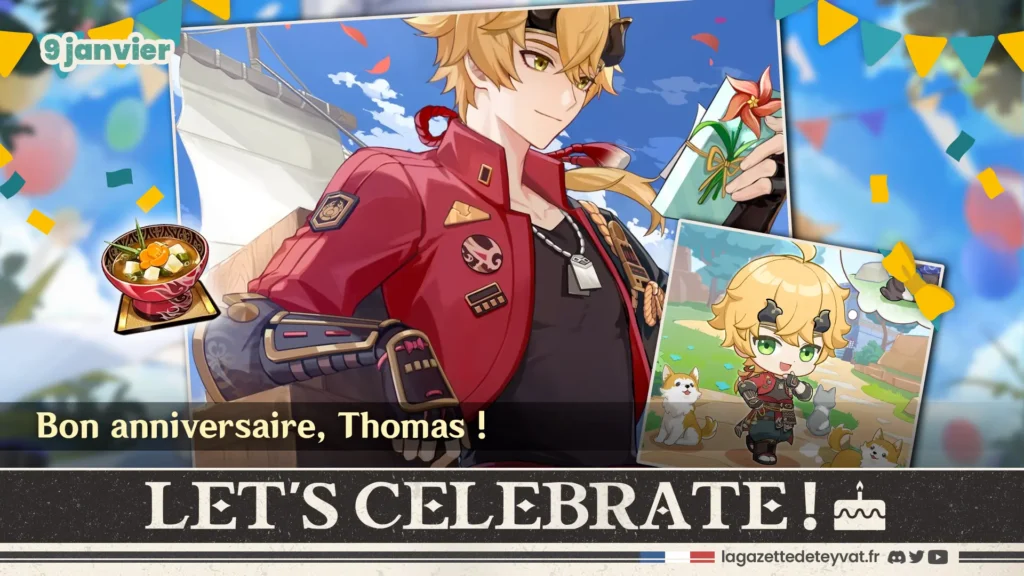 Anniversaire de Thomas sur Genshin Impact