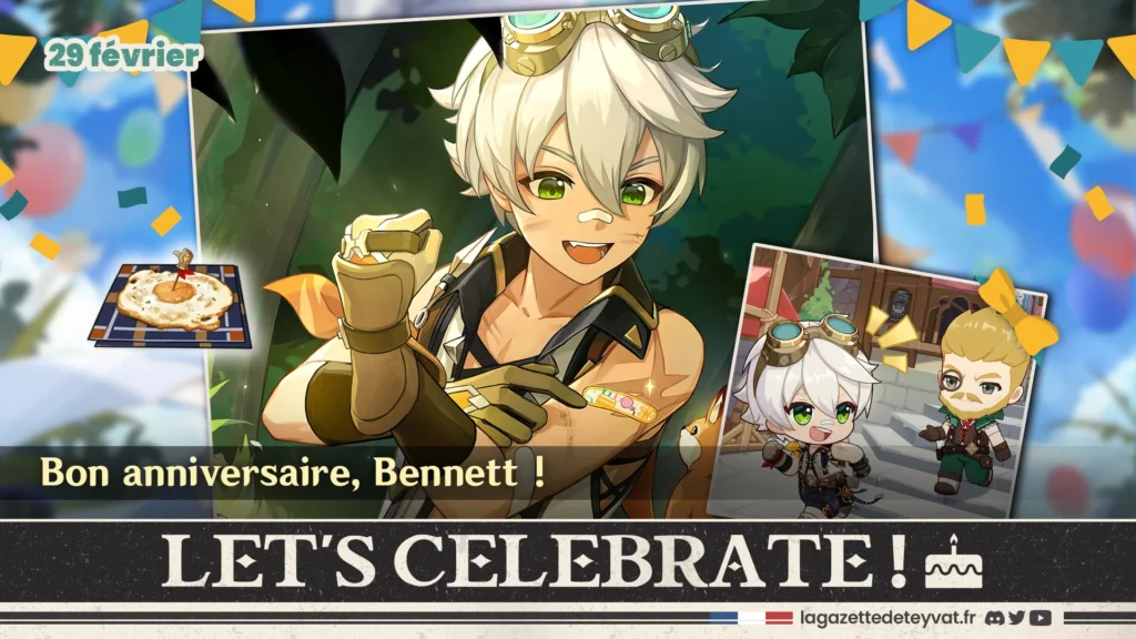 Anniversaire de Bennett sur Genshin Impact