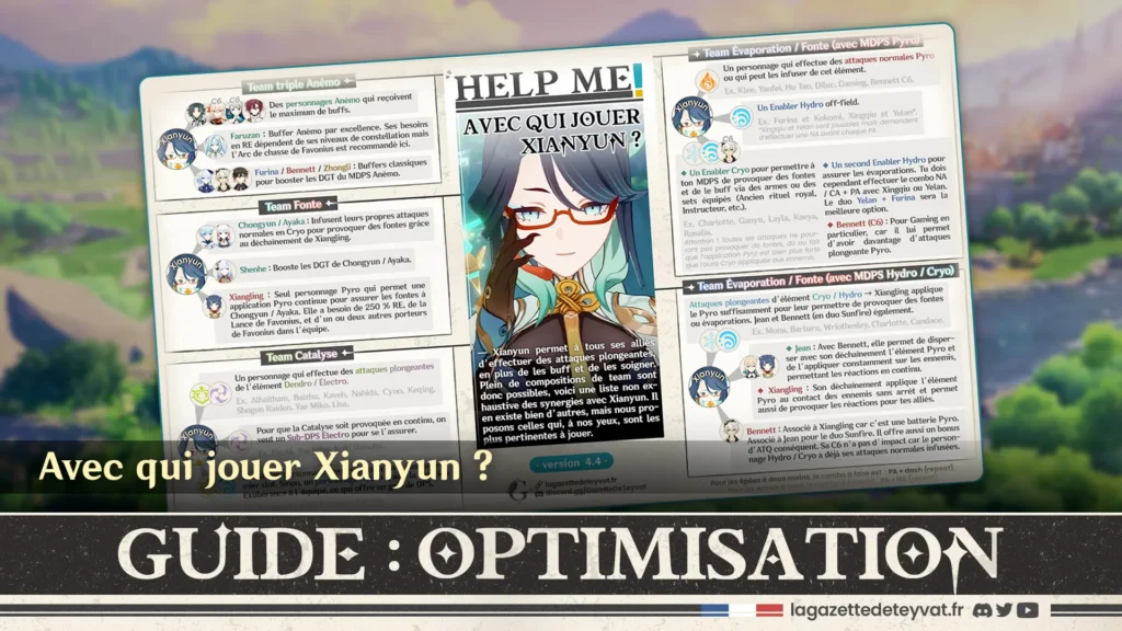 Optimisation Genshin : Avec qui jouer Xianyun