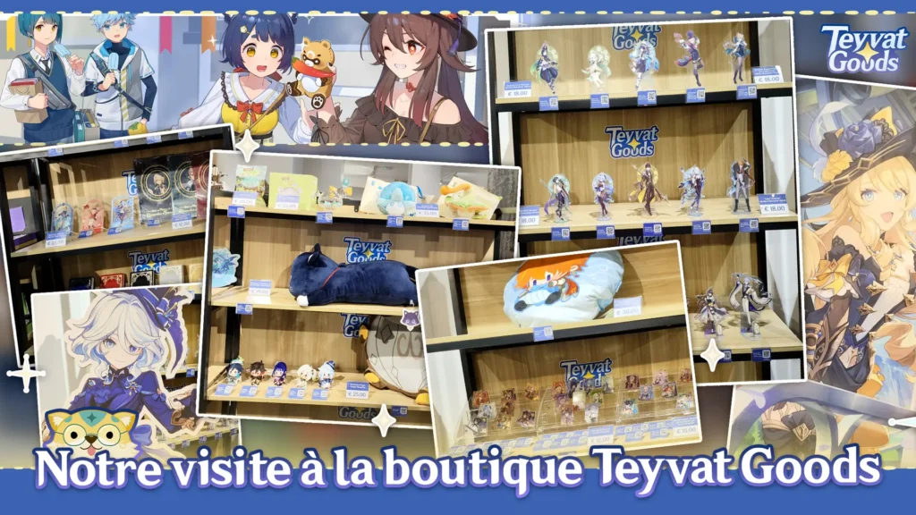 Teyvat Goods 2024 ― Boutique éphémère de produits dérivés du jeu Genshin Impact à Paris.