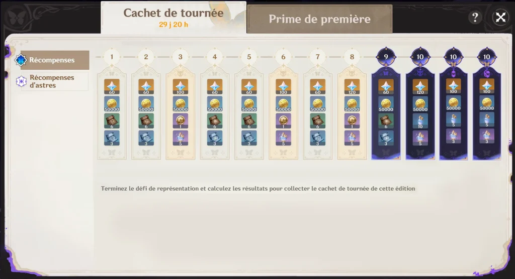 Cachet de tournée Récompenses, Théâtre de l'imaginarium, Genshin Impact