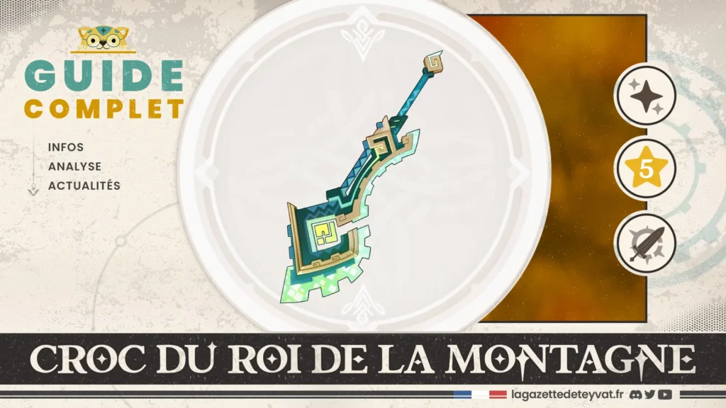 Croc du roi de la montagne Genshin Impact, guide complet, farm, personnages conseillés