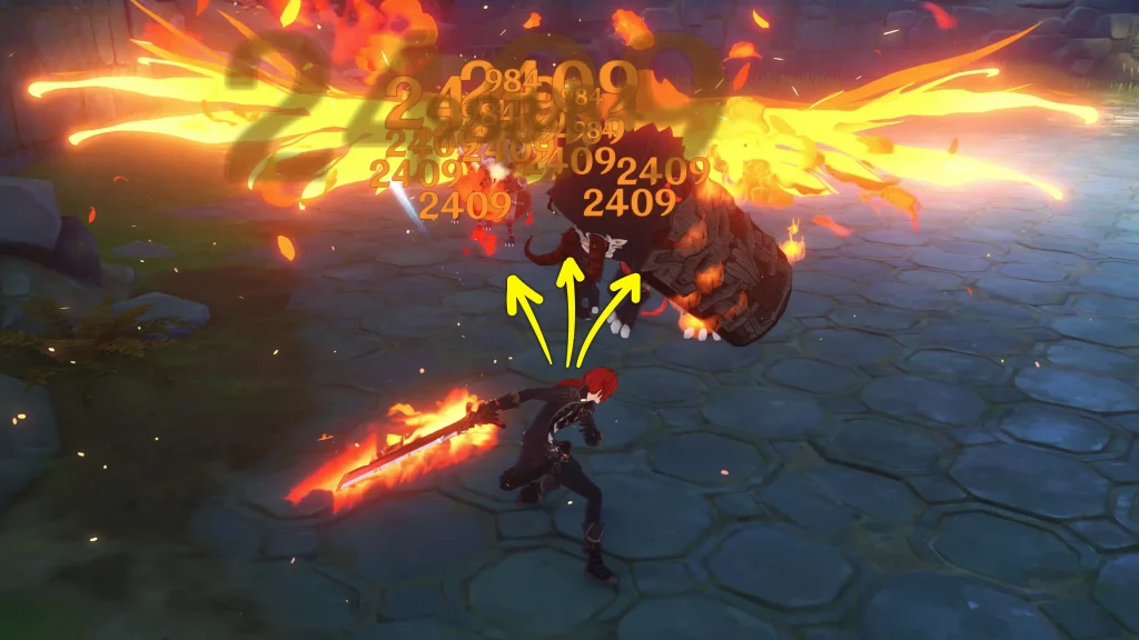 Défi de Diluc tuto phase 2, Écho peinturé, Genshin Impact