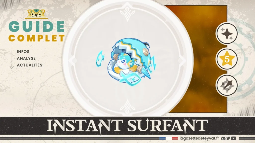 Instant surfant Genshin Impact, guide complet, farm, personnages conseillés