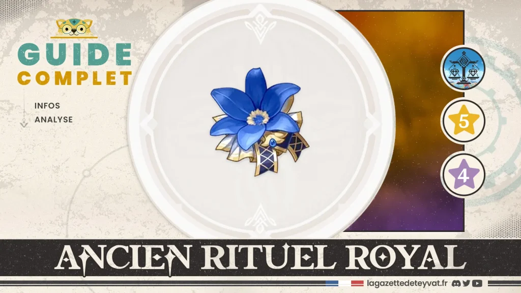 Ancien rituel royal Genshin Impact, guide artéfact