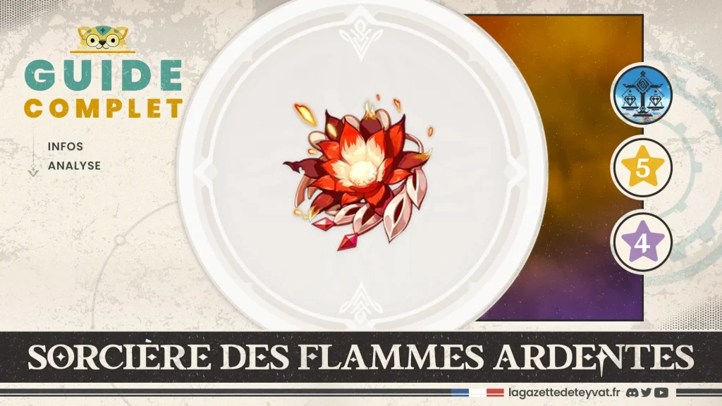 Sorcière des flammes ardentes Genshin Impact, guide artéfact