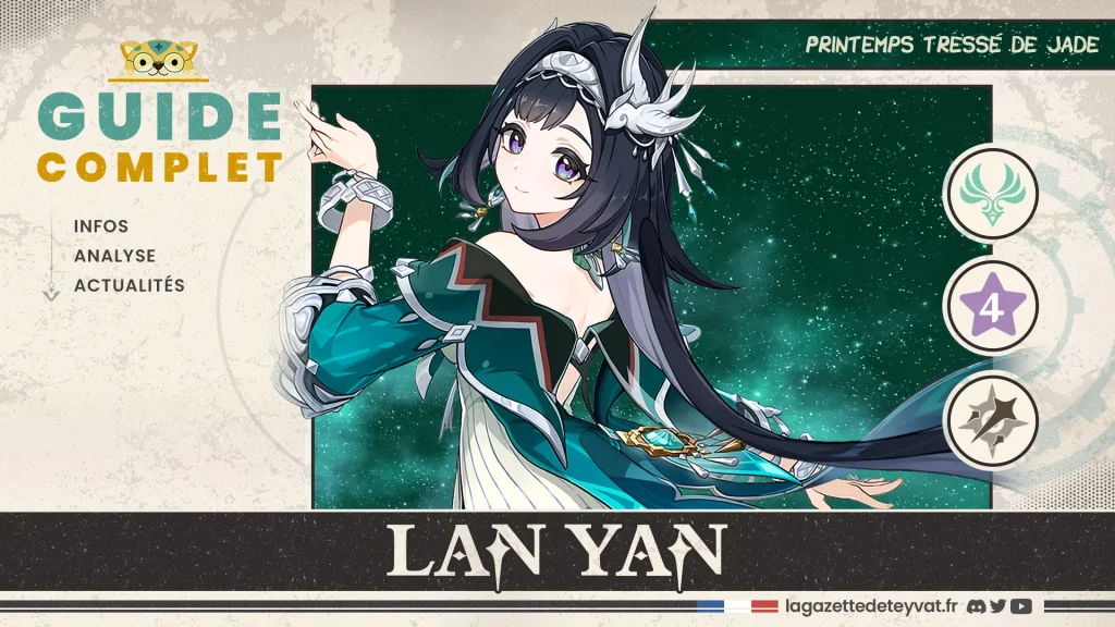 Lan Yan Genshin Impact, guide complet, farm, build, synergies, rotations