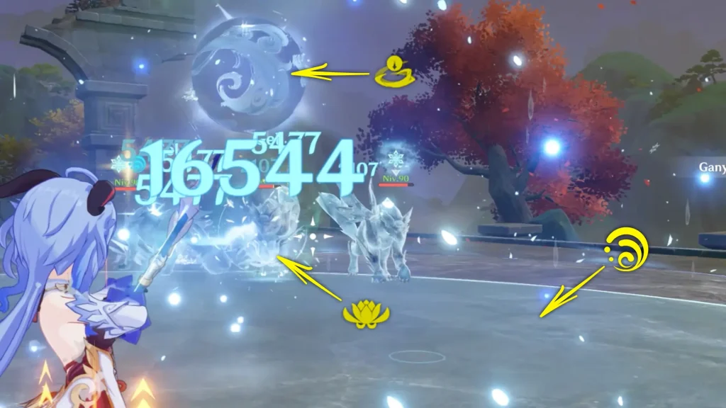 Défi de Ganyu tuto phase 2, Écho peinturé, Genshin Impact