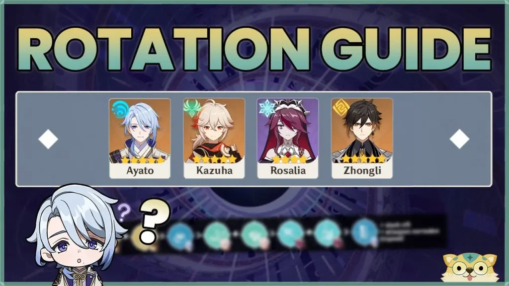Ayato, Kazuha, Rosalia, Zhongli