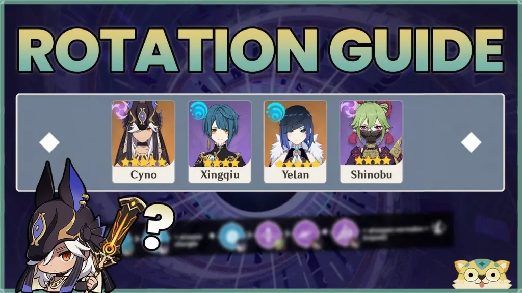 Cyno, Xingqiu, Yelan, Shinobu