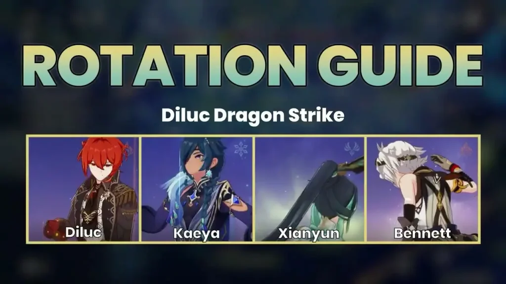 Diluc, Kaeya, Xianyun, Bennett