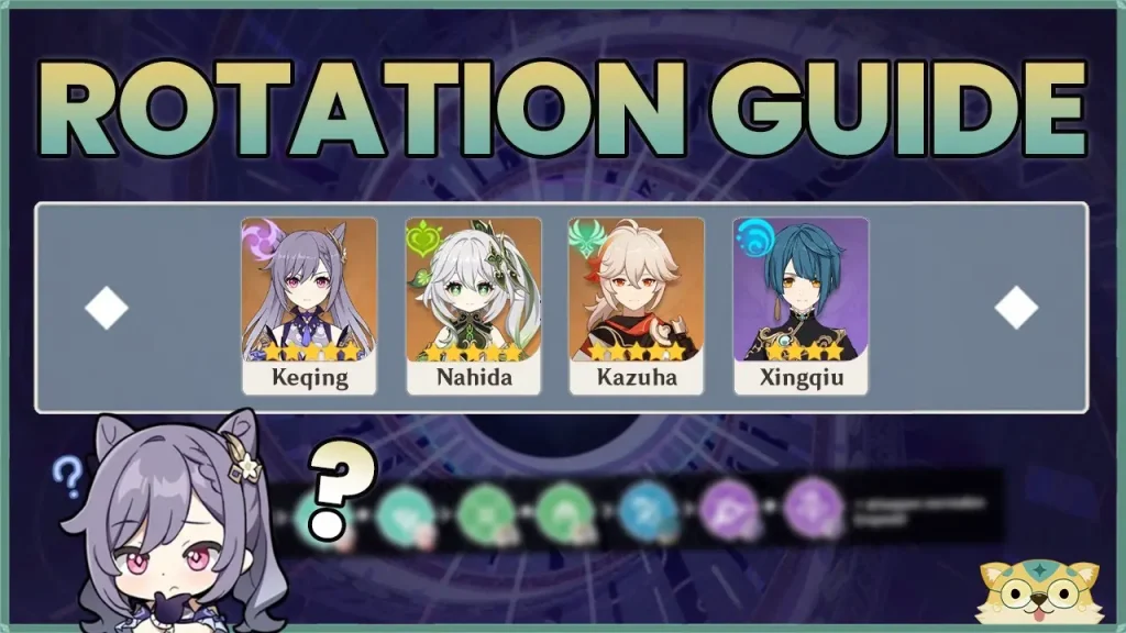 Keqing, Nahida, Kazuha, Xingqiu