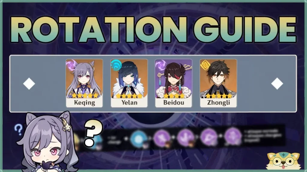 Keqing, Yelan, Beidou, Zhongli