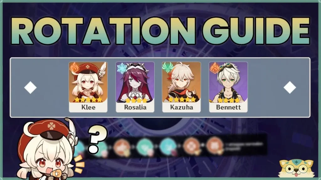 Klee, Rosalia, Kazuha, Bennett