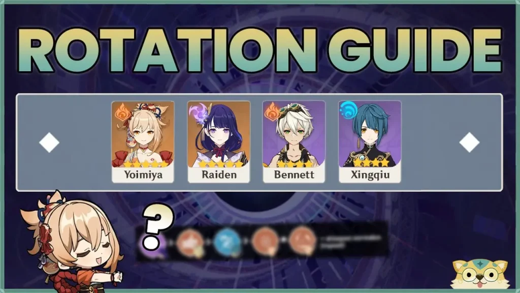 Yoimiya, Raiden, Xingqiu, Bennett