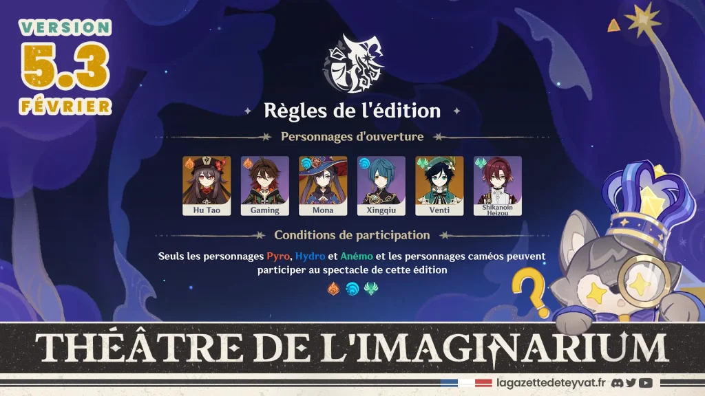 Théâtre de l'imaginarium 5.3 Guide des 10 actes, Genshin Impact